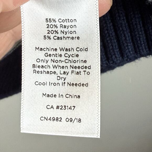 Talbots Cardigan Sweater Womens 1X P Blue White Striped Open Front Nautical Prep - Picture 6 of 8